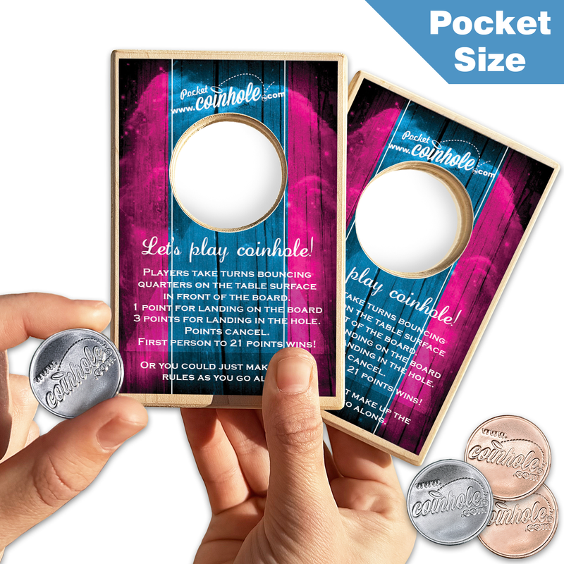 Blue and Pink Official POCKET Coinhole®