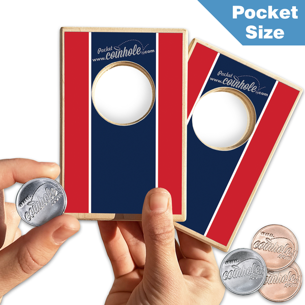 Blue and Red Football Party POCKET Coinhole®