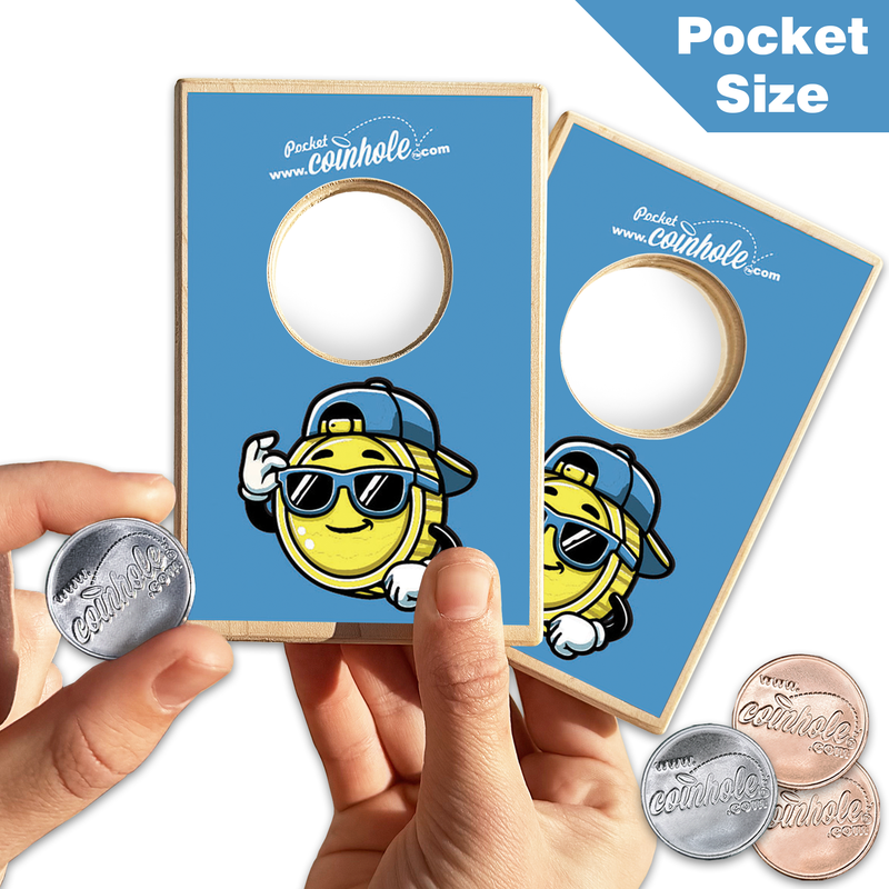 Blue Coin Mascot POCKET Coinhole®