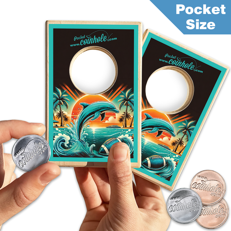 Dolphin Football POCKET Coinhole®