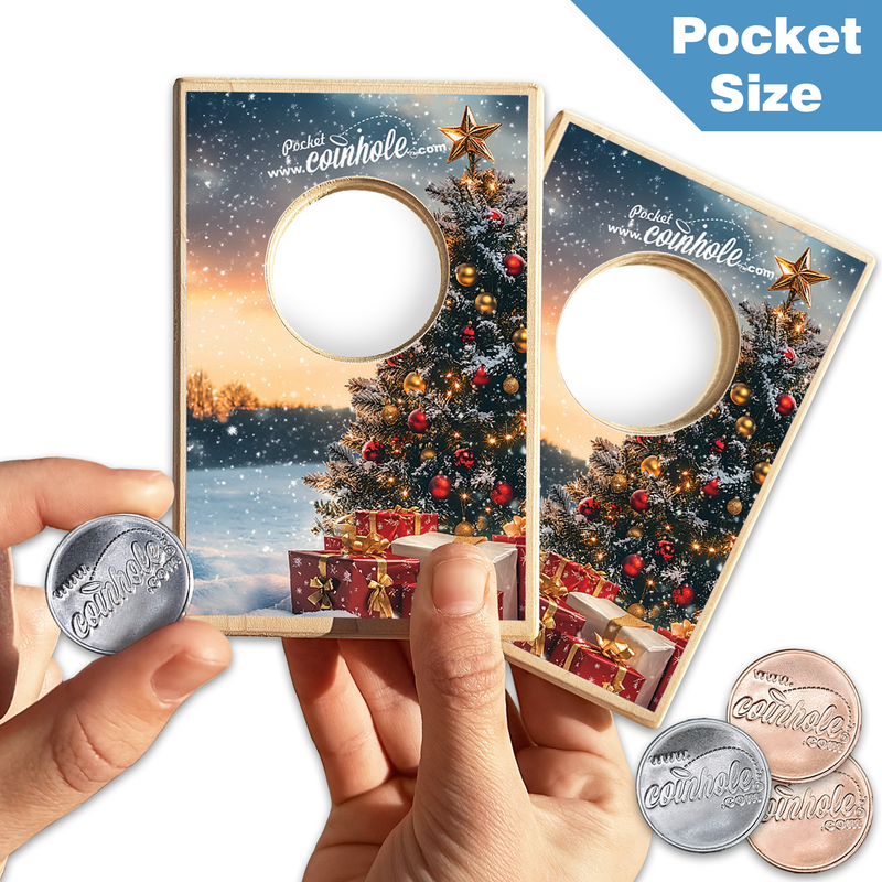 Snowy Christmas Tree POCKET Coinhole®