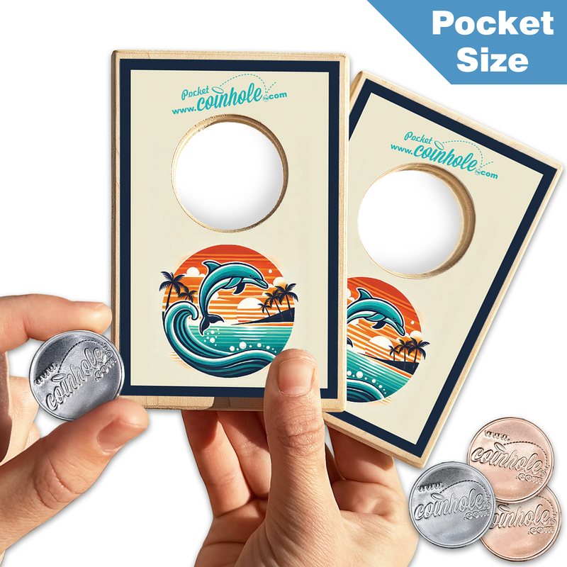 Sunset Dolphin POCKET Coinhole®