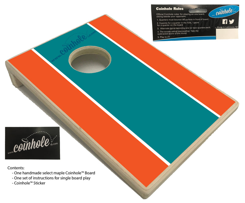 Aqua, Orange, and Blue Coinhole® Single Board